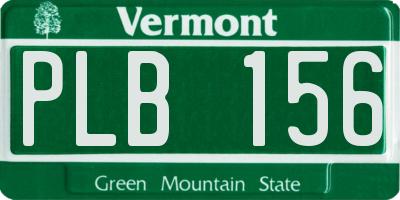 VT license plate PLB156
