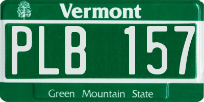 VT license plate PLB157