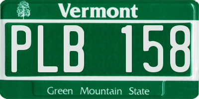 VT license plate PLB158
