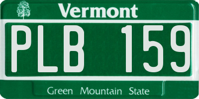 VT license plate PLB159