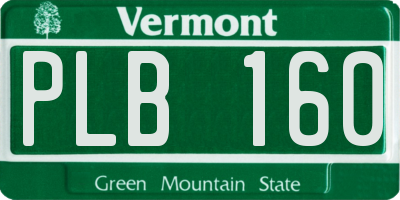 VT license plate PLB160