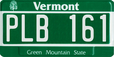 VT license plate PLB161
