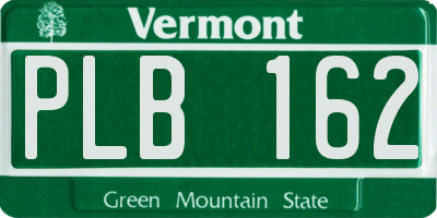 VT license plate PLB162