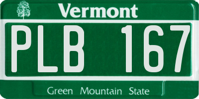 VT license plate PLB167