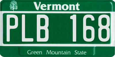 VT license plate PLB168