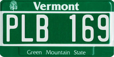 VT license plate PLB169