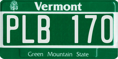 VT license plate PLB170