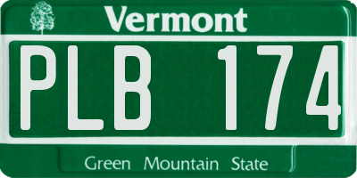 VT license plate PLB174