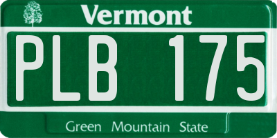 VT license plate PLB175