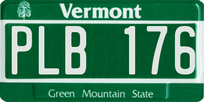 VT license plate PLB176
