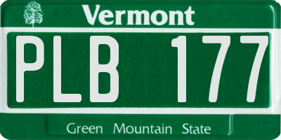VT license plate PLB177