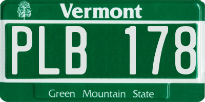 VT license plate PLB178
