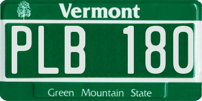 VT license plate PLB180
