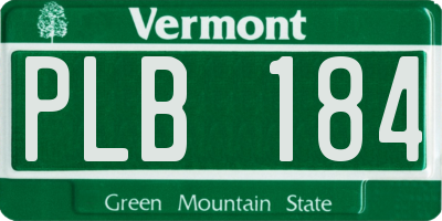 VT license plate PLB184