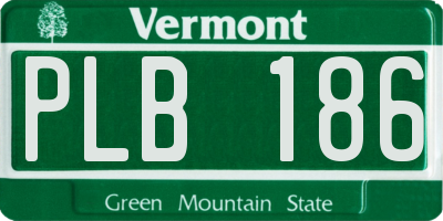 VT license plate PLB186