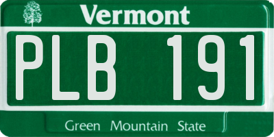 VT license plate PLB191
