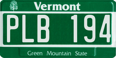 VT license plate PLB194