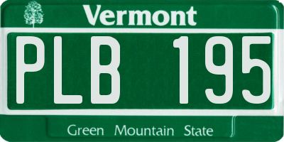 VT license plate PLB195