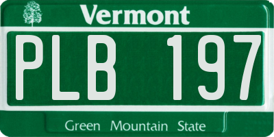 VT license plate PLB197