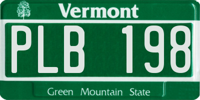 VT license plate PLB198