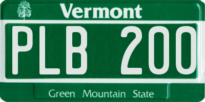 VT license plate PLB200