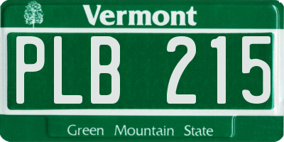 VT license plate PLB215