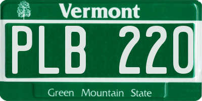 VT license plate PLB220