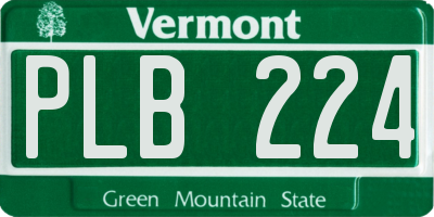 VT license plate PLB224