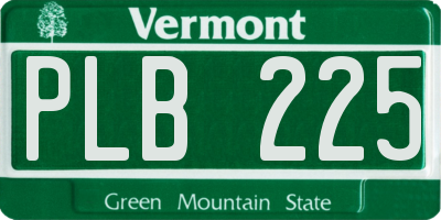 VT license plate PLB225