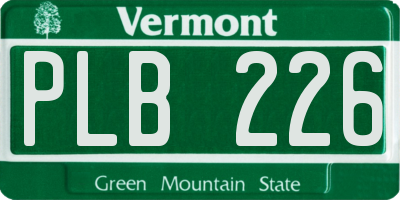 VT license plate PLB226