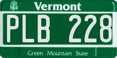 VT license plate PLB228