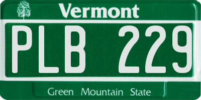 VT license plate PLB229
