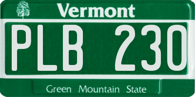 VT license plate PLB230