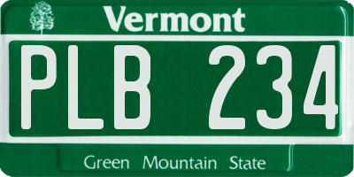 VT license plate PLB234