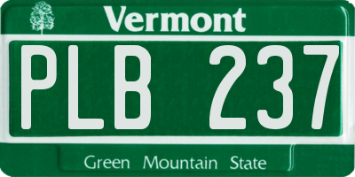 VT license plate PLB237