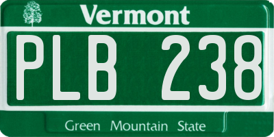 VT license plate PLB238