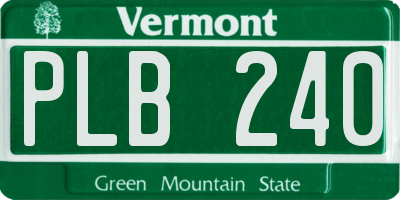 VT license plate PLB240