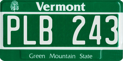 VT license plate PLB243