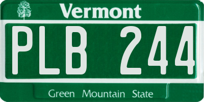 VT license plate PLB244