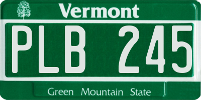 VT license plate PLB245