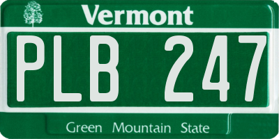 VT license plate PLB247