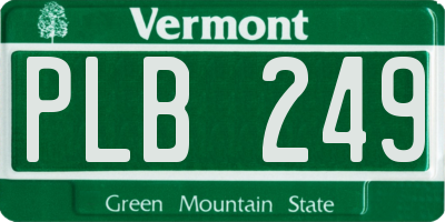VT license plate PLB249