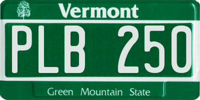 VT license plate PLB250
