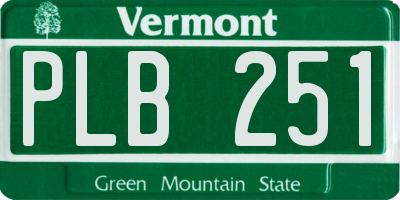 VT license plate PLB251