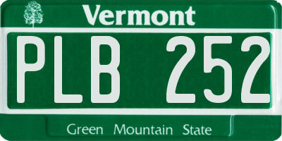 VT license plate PLB252