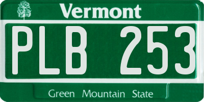 VT license plate PLB253