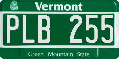 VT license plate PLB255