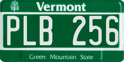VT license plate PLB256