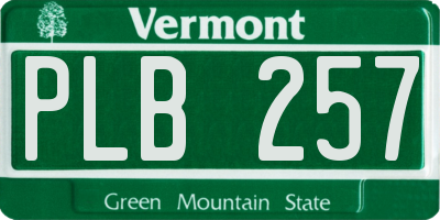 VT license plate PLB257
