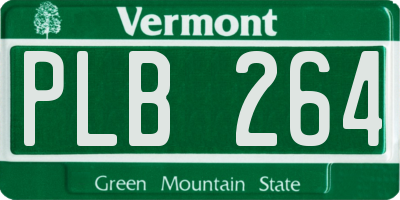 VT license plate PLB264